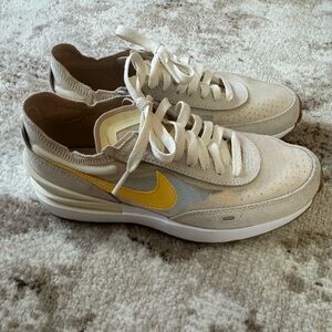 Nike Cream and Yellow Athletic Shoes